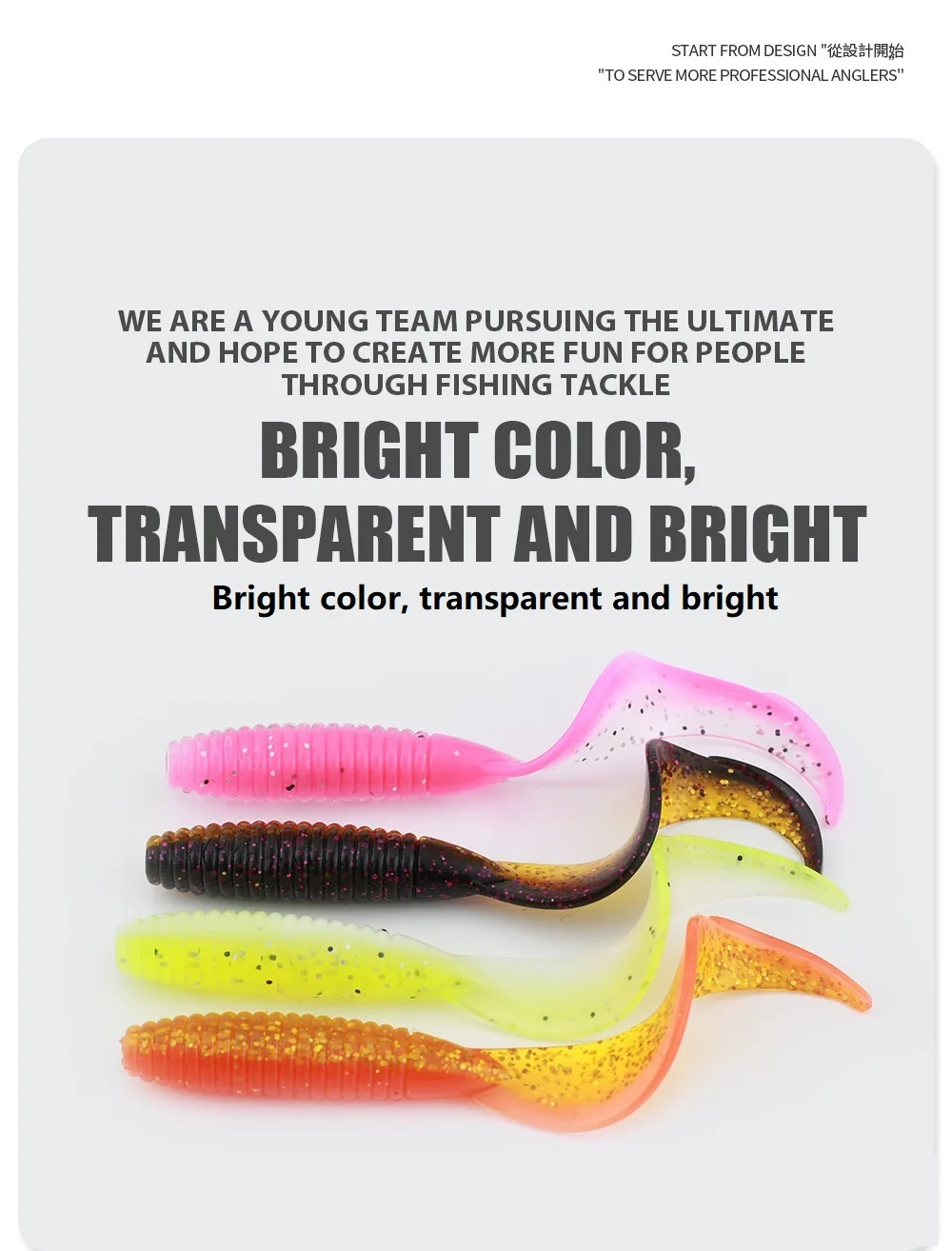 10pcs/lot Two Color Spiral Soft Bait 65mm/2.4g Shrimp Flavor Artificial Jig Wobblers Silicone Swimbait Carp Bass Fishing Tackle
