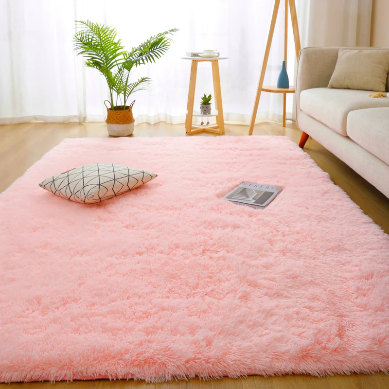 Grey Living Room Large Carpet Hall Coffee Table Floor Mat 160x230 Children's Room Bedroom Long Hair Fluffy Floor Covering Rugs