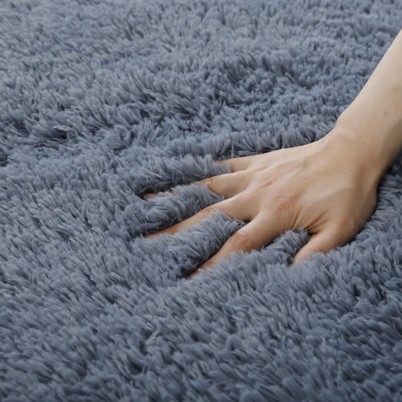 Grey Living Room Large Carpet Hall Coffee Table Floor Mat 160x230 Children's Room Bedroom Long Hair Fluffy Floor Covering Rugs