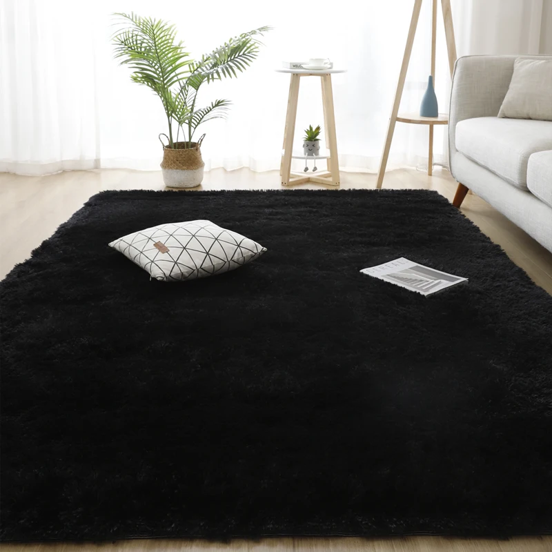 Grey Living Room Large Carpet Hall Coffee Table Floor Mat 160x230 Children's Room Bedroom Long Hair Fluffy Floor Covering Rugs