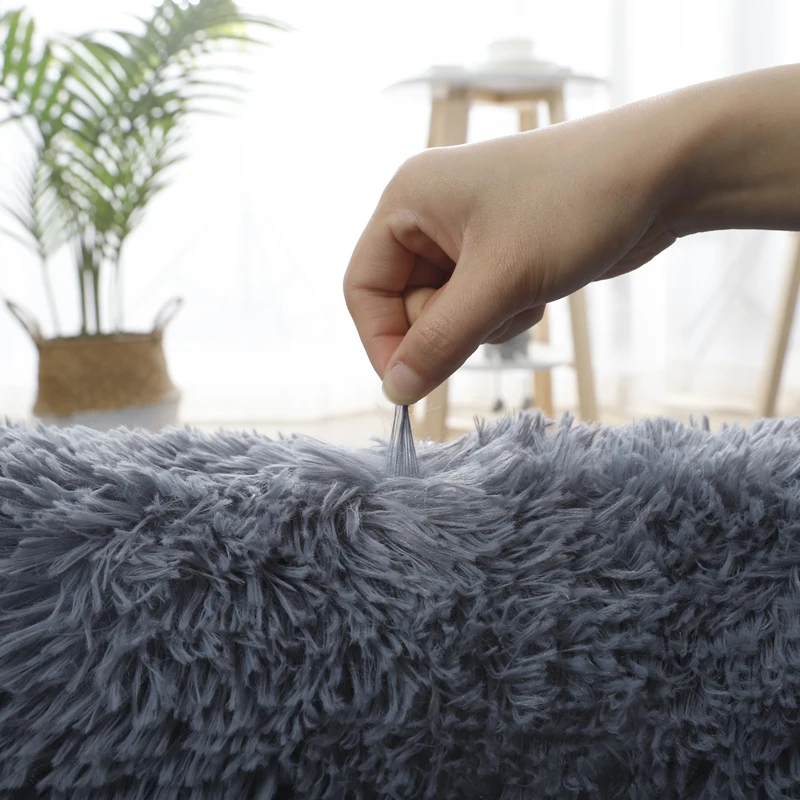 Grey Living Room Large Carpet Hall Coffee Table Floor Mat 160x230 Children's Room Bedroom Long Hair Fluffy Floor Covering Rugs