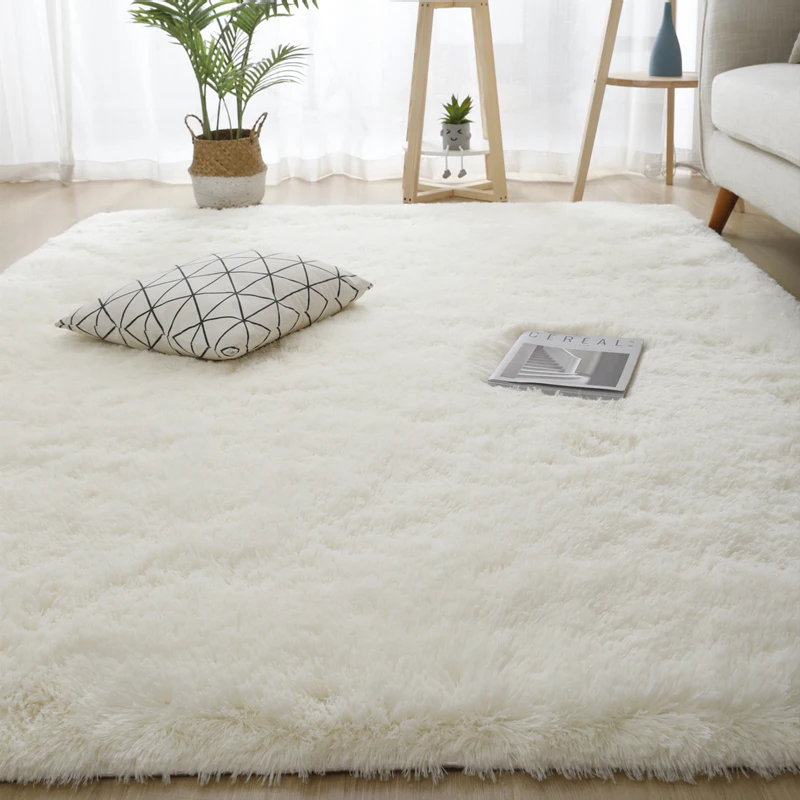 Grey Living Room Large Carpet Hall Coffee Table Floor Mat 160x230 Children's Room Bedroom Long Hair Fluffy Floor Covering Rugs
