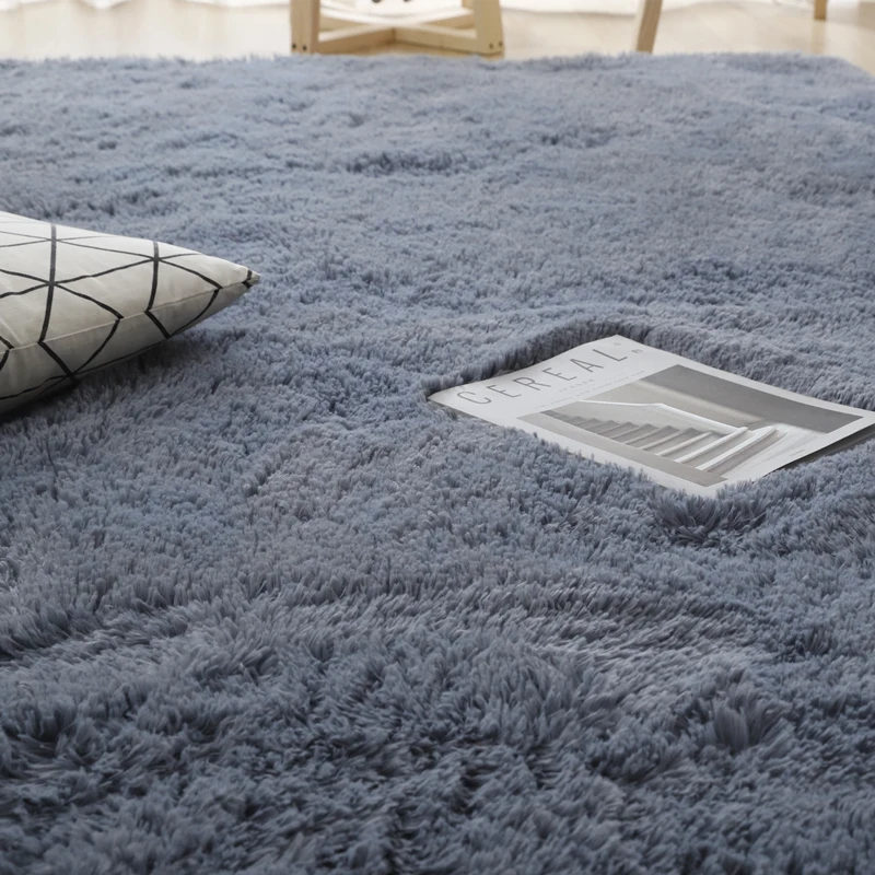 Grey Living Room Large Carpet Hall Coffee Table Floor Mat 160x230 Children's Room Bedroom Long Hair Fluffy Floor Covering Rugs