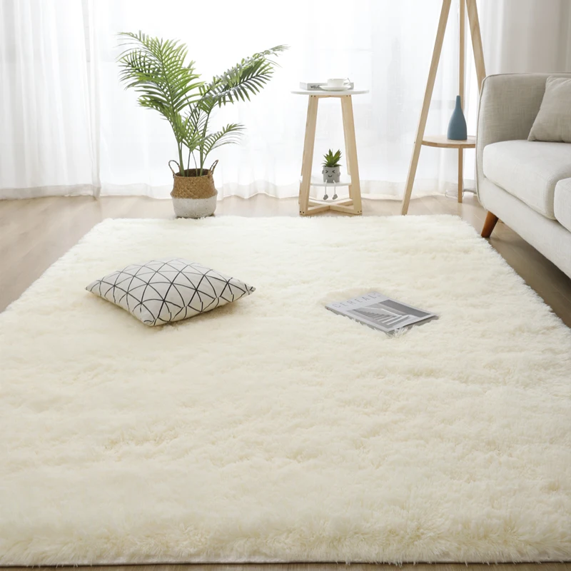 Grey Living Room Large Carpet Hall Coffee Table Floor Mat 160x230 Children's Room Bedroom Long Hair Fluffy Floor Covering Rugs