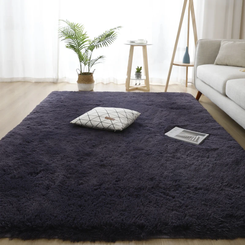 Grey Living Room Large Carpet Hall Coffee Table Floor Mat 160x230 Children's Room Bedroom Long Hair Fluffy Floor Covering Rugs