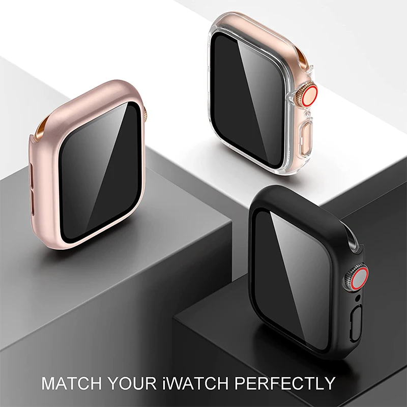Case For Apple Watch Band 44mm 40mm 42mm 38mm 40 44mm 9 8 7 6 SE 5 4 3 Screen Protector PC Bumper iWatch 45mm 41mm Ultra 2 49mm