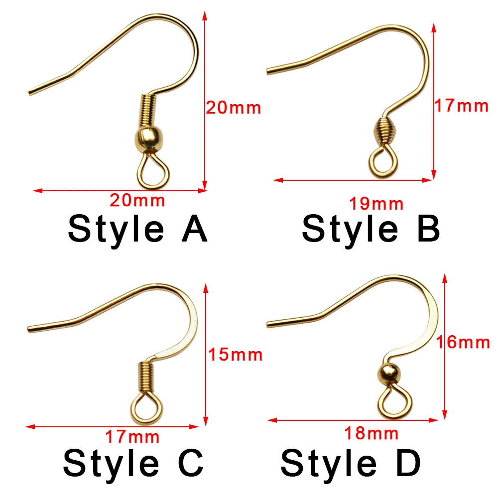 30pcs Hypoallergenic Stainless Steel Earrings Hooks Nickel Free Anti Allergy Earring Clasp Wire For Diy Jewelry Findings Making
