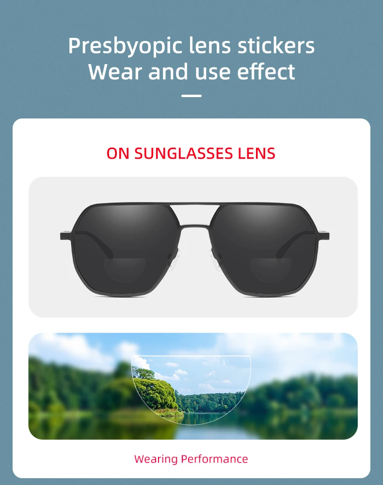 IENJOY 2pcs Liquid Silicone Bifocal Reading Lens Stick-on Presbyopic Lenses Magnification Reusable Bifocal Lenses 1.0 2.0 3.0