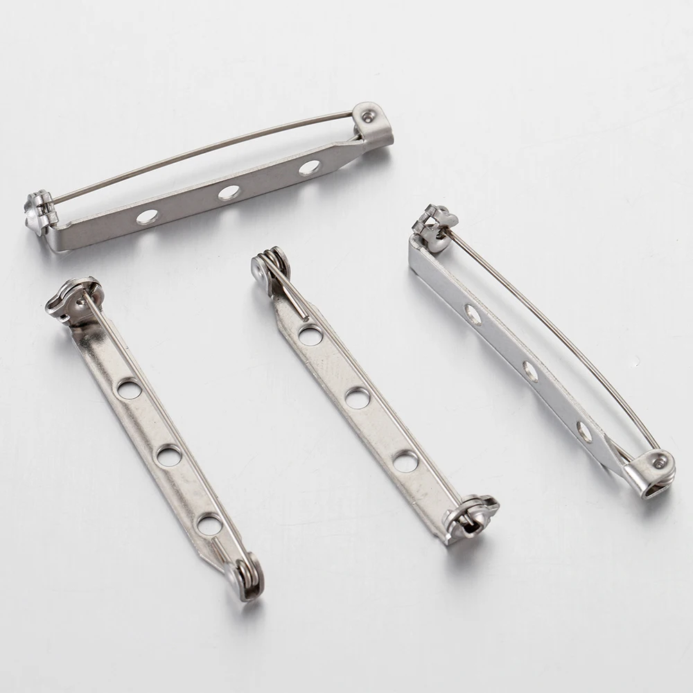 20pcs 20-40mm Stainless Steel Brooch Pin Safety Brooch Base Settings Needles Accessories DIY Jewelry Making Findings Components