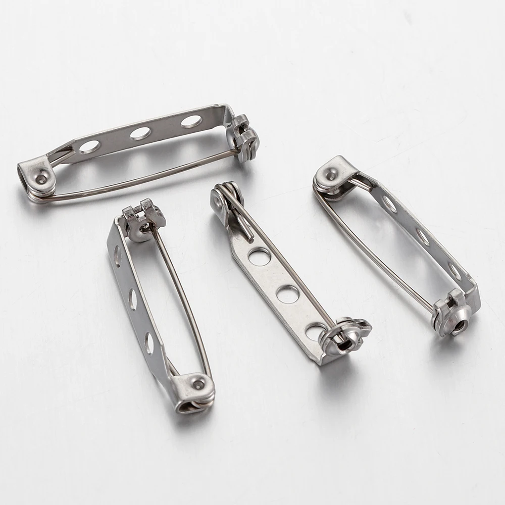 20pcs 20-40mm Stainless Steel Brooch Pin Safety Brooch Base Settings Needles Accessories DIY Jewelry Making Findings Components