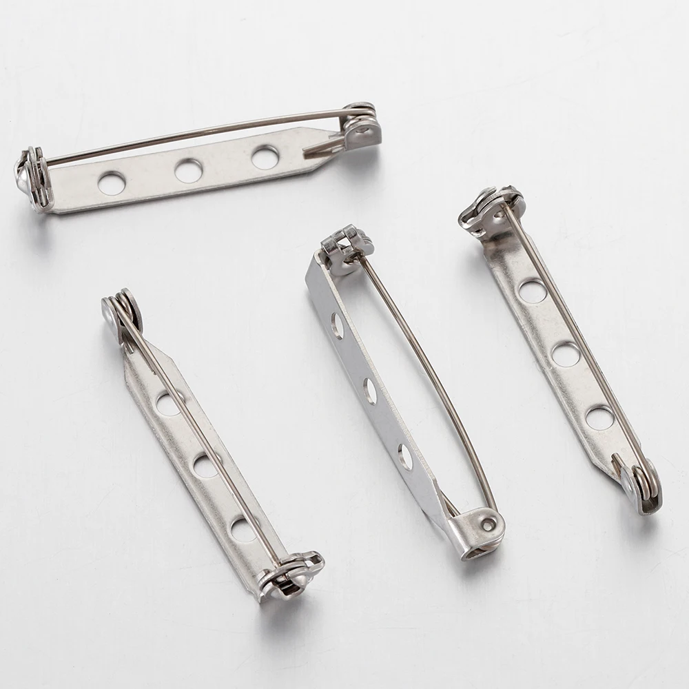 20pcs 20-40mm Stainless Steel Brooch Pin Safety Brooch Base Settings Needles Accessories DIY Jewelry Making Findings Components
