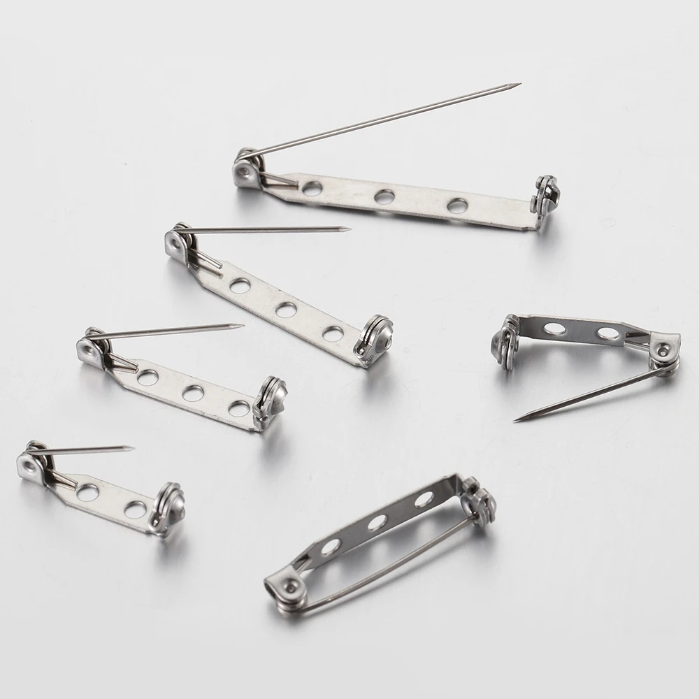 20pcs 20-40mm Stainless Steel Brooch Pin Safety Brooch Base Settings Needles Accessories DIY Jewelry Making Findings Components