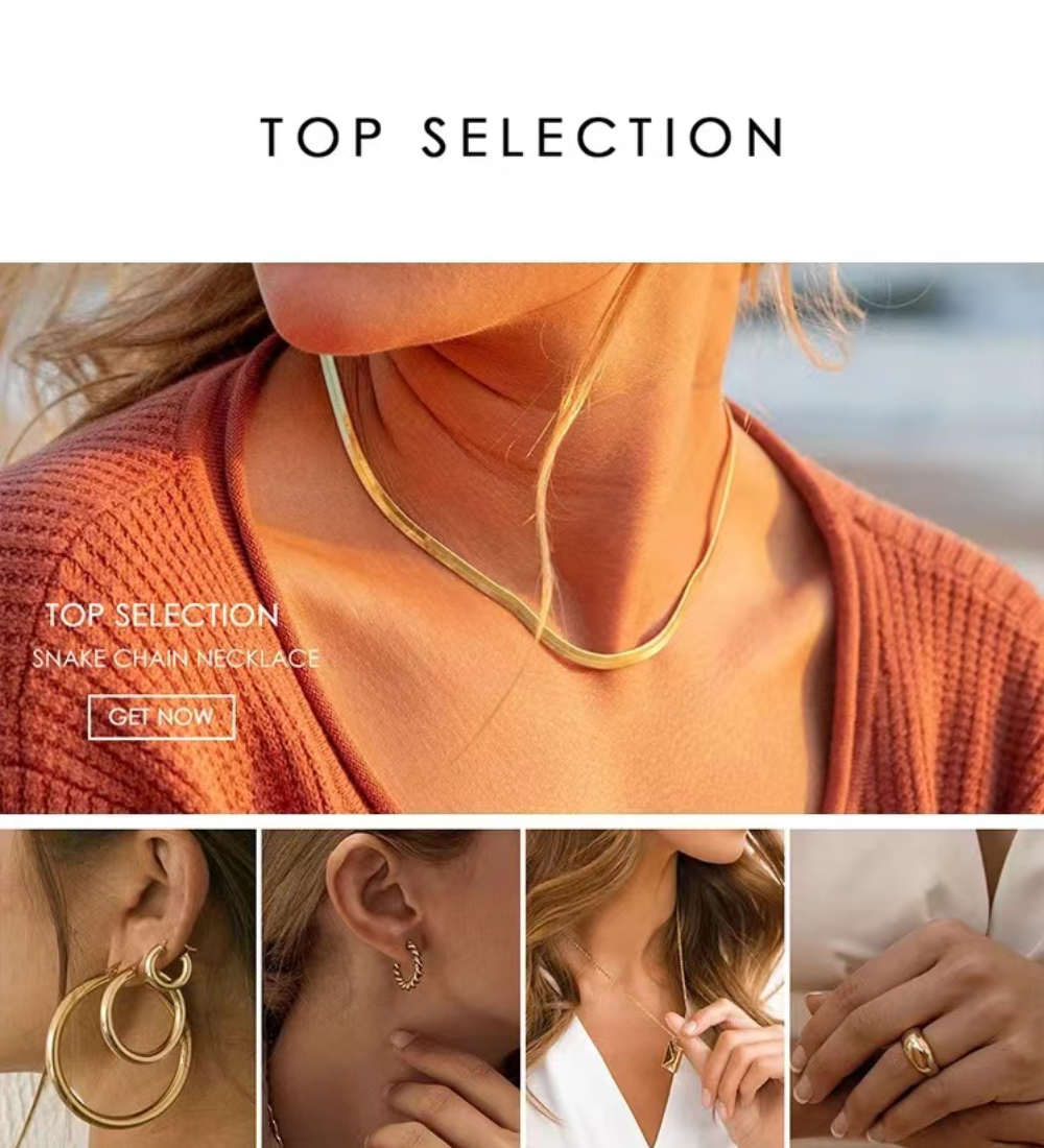 SUNIBI Stainless Steel Chain Necklace for Women Gold Color Thin Choker Bead Chain Necklace Jewelry Wholesale Dropshipping