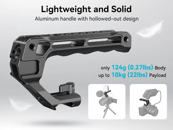 SmallRig NATO Top Handle Lite with Cold Shoe Portable Camera Handle for Shoot Fit for Sony for Canon for Nikon Camera Cage 3766