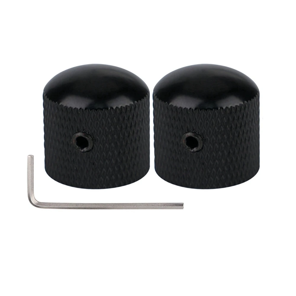1pcs/2pcs Metal Dome Knobs Electric Bass Guitar Knobs Volume Tone Control Knobs with Wrench Bronze/BK/CR/GD/Black Nickel