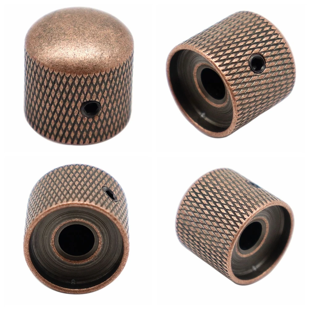1pcs/2pcs Metal Dome Knobs Electric Bass Guitar Knobs Volume Tone Control Knobs with Wrench Bronze/BK/CR/GD/Black Nickel