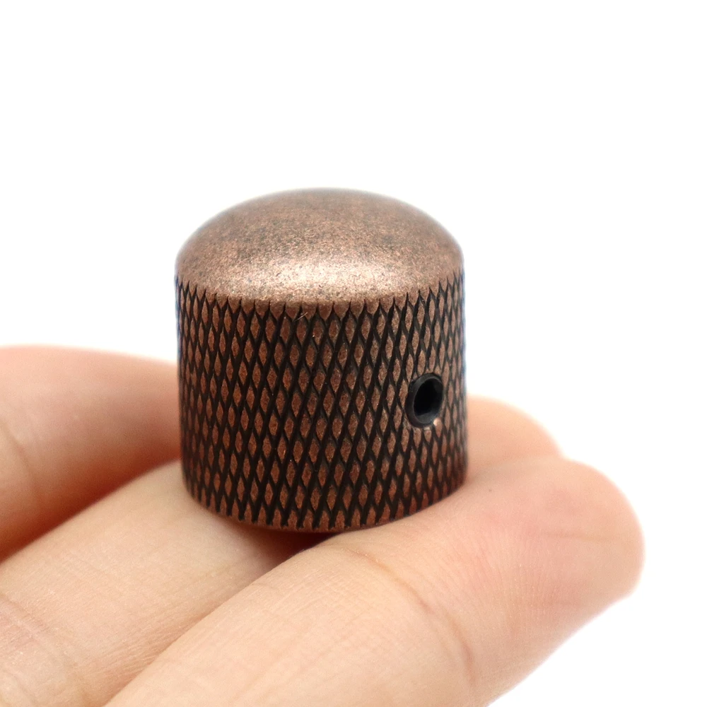 1pcs/2pcs Metal Dome Knobs Electric Bass Guitar Knobs Volume Tone Control Knobs with Wrench Bronze/BK/CR/GD/Black Nickel