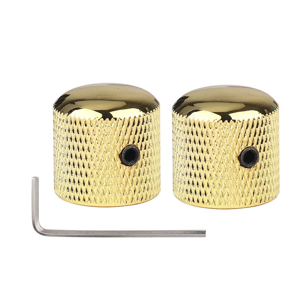 1pcs/2pcs Metal Dome Knobs Electric Bass Guitar Knobs Volume Tone Control Knobs with Wrench Bronze/BK/CR/GD/Black Nickel