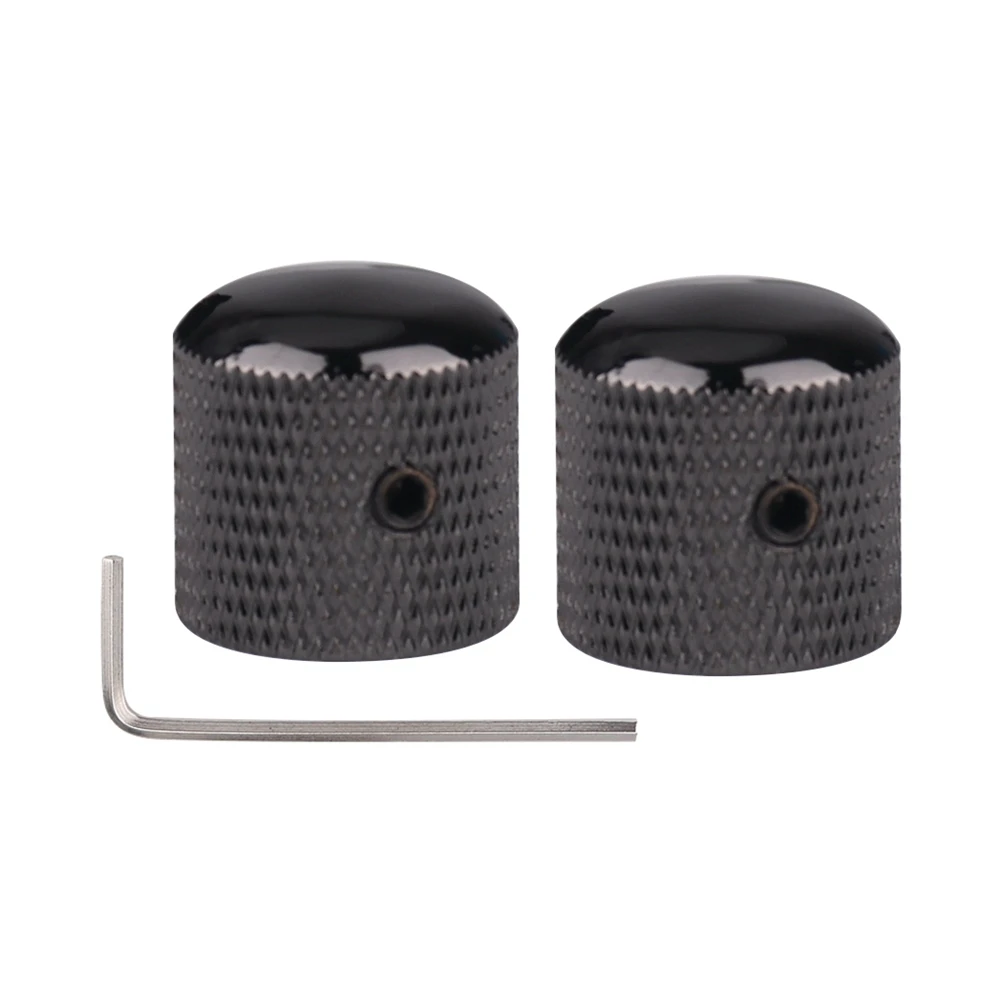 1pcs/2pcs Metal Dome Knobs Electric Bass Guitar Knobs Volume Tone Control Knobs with Wrench Bronze/BK/CR/GD/Black Nickel