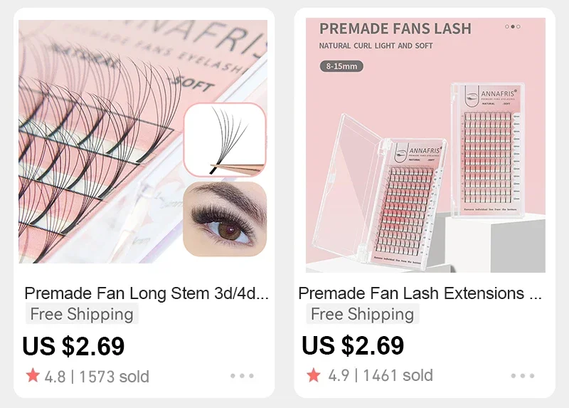 ANNAFRIS 4D 5D W Shape Eyelash Extension Handmade 12line/Tray Premade Volume Fans Clover W Lashes