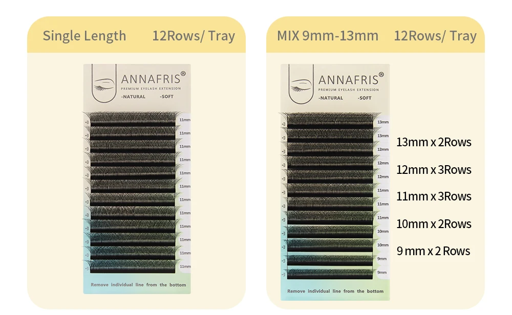 ANNAFRIS 4D 5D W Shape Eyelash Extension Handmade 12line/Tray Premade Volume Fans Clover W Lashes