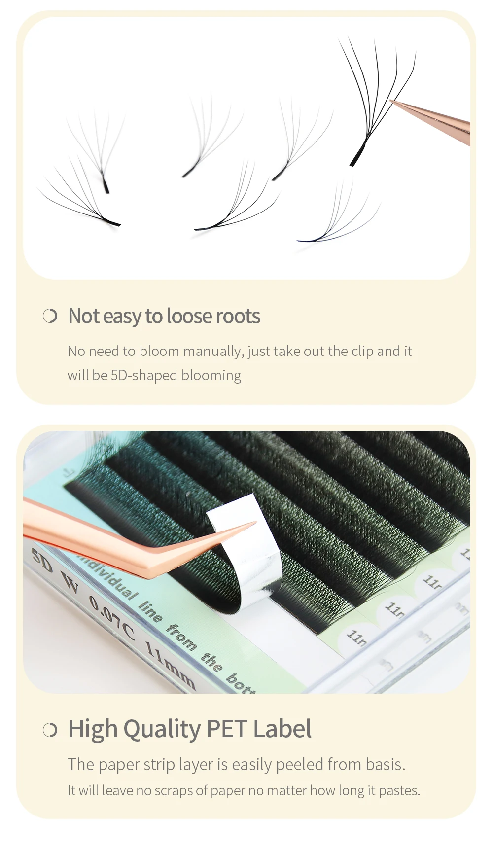 ANNAFRIS 4D 5D W Shape Eyelash Extension Handmade 12line/Tray Premade Volume Fans Clover W Lashes