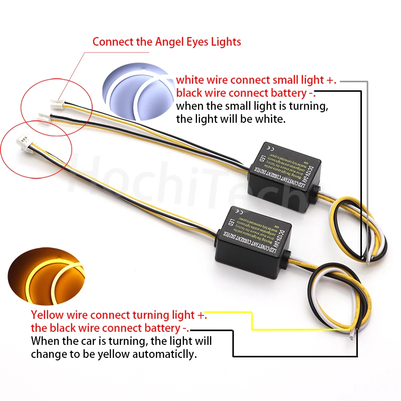 For BMW 5 Series E39 525i 528i 530i 540i White Yellow Dual and White Cotton LED Angel Eyes Kit Ring DRL Turn Signal Light
