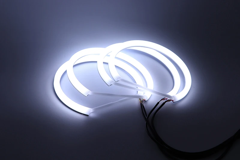 For BMW 5 Series E39 525i 528i 530i 540i White Yellow Dual and White Cotton LED Angel Eyes Kit Ring DRL Turn Signal Light