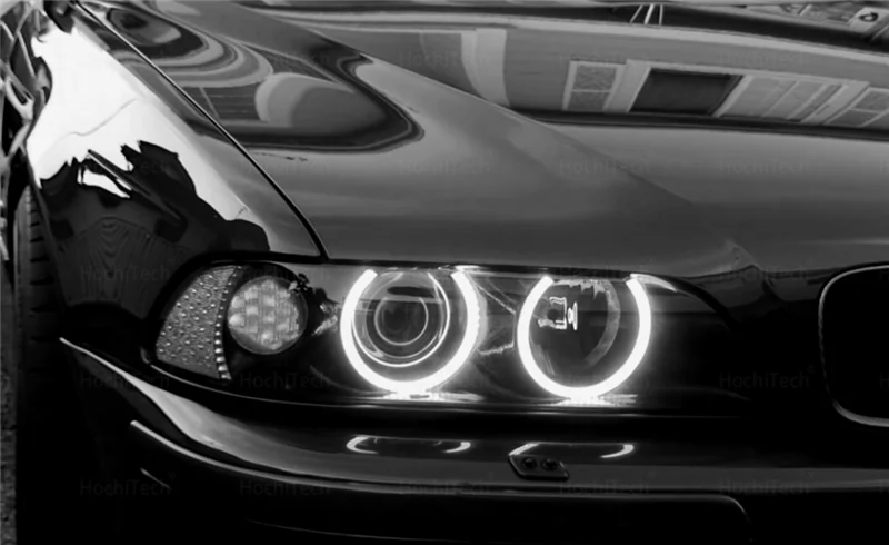 For BMW 5 Series E39 525i 528i 530i 540i White Yellow Dual and White Cotton LED Angel Eyes Kit Ring DRL Turn Signal Light
