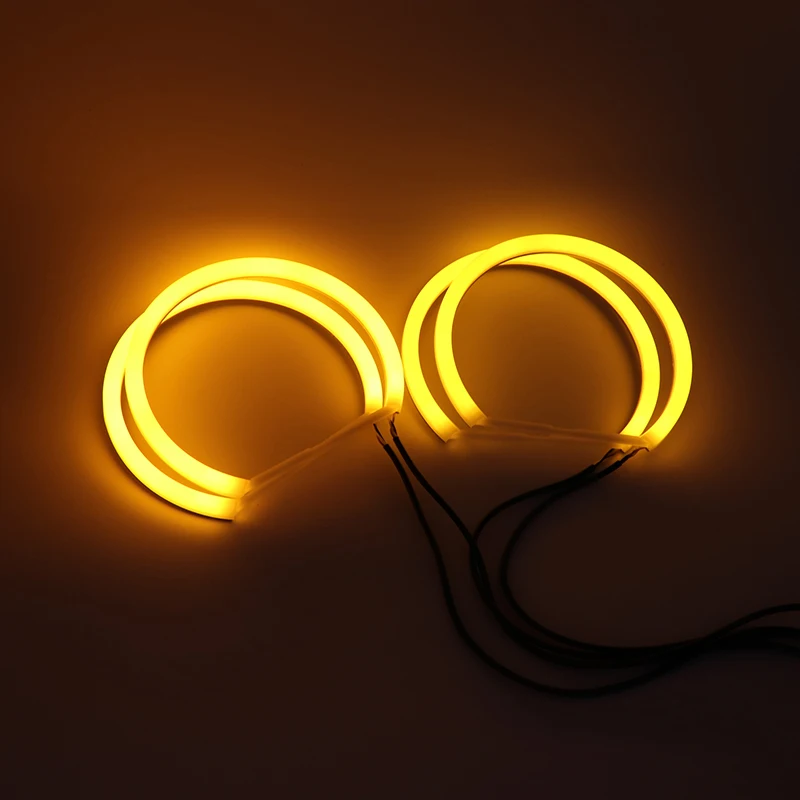 For BMW 5 Series E39 525i 528i 530i 540i White Yellow Dual and White Cotton LED Angel Eyes Kit Ring DRL Turn Signal Light