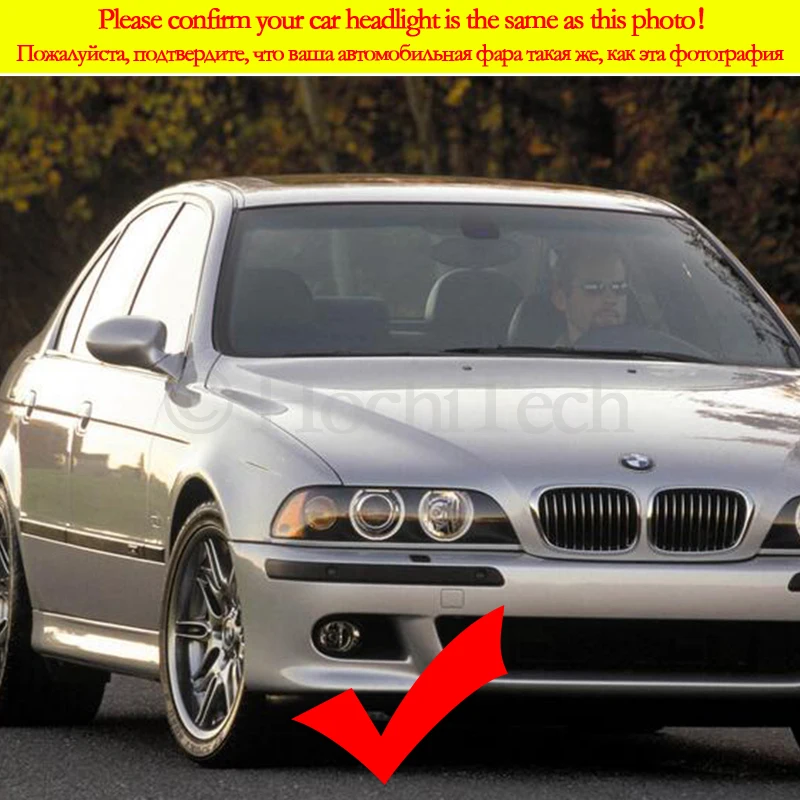For BMW 5 Series E39 525i 528i 530i 540i White Yellow Dual and White Cotton LED Angel Eyes Kit Ring DRL Turn Signal Light