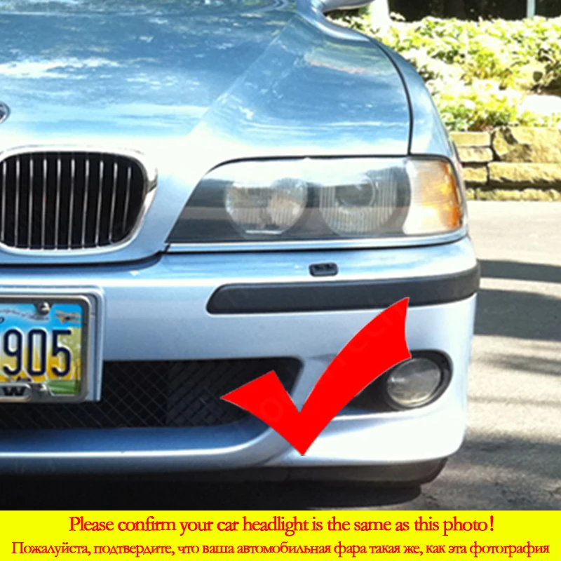 For BMW 5 Series E39 525i 528i 530i 540i White Yellow Dual and White Cotton LED Angel Eyes Kit Ring DRL Turn Signal Light