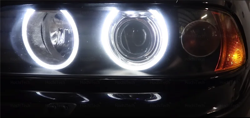 For BMW 5 Series E39 525i 528i 530i 540i White Yellow Dual and White Cotton LED Angel Eyes Kit Ring DRL Turn Signal Light