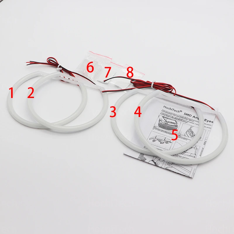 For BMW 5 Series E39 525i 528i 530i 540i White Yellow Dual and White Cotton LED Angel Eyes Kit Ring DRL Turn Signal Light
