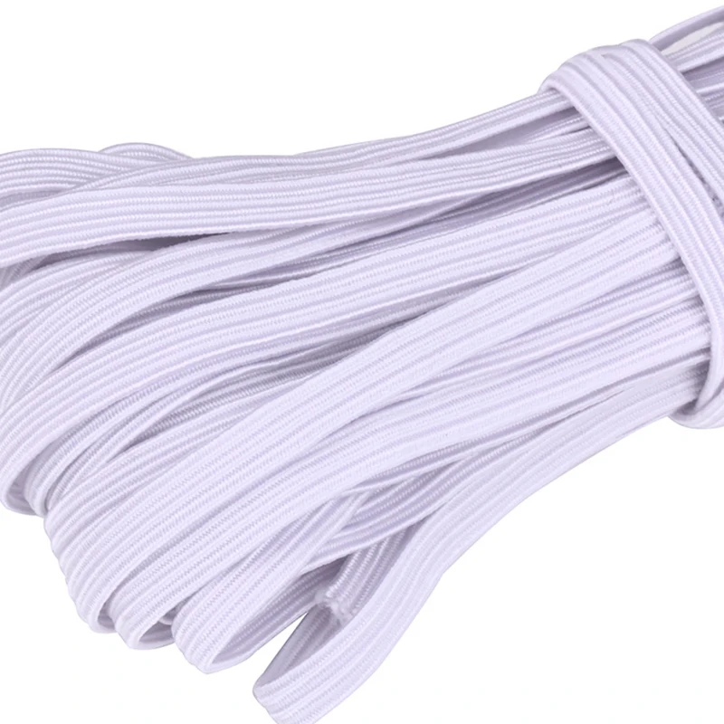 3/4/5/6/8/10mm Flat Knitted Elastic Band White Black Polyester Sewing Stretch Rope Elastic Rubber DIY Garment Mask Accessories