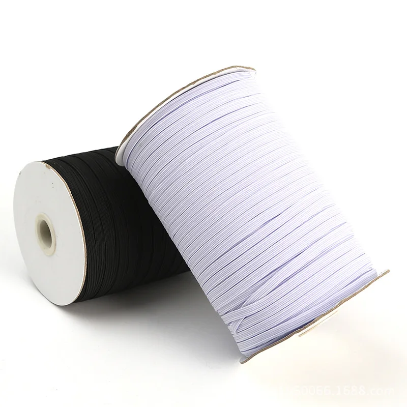 3/4/5/6/8/10mm Flat Knitted Elastic Band White Black Polyester Sewing Stretch Rope Elastic Rubber DIY Garment Mask Accessories