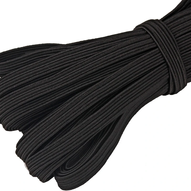 3/4/5/6/8/10mm Flat Knitted Elastic Band White Black Polyester Sewing Stretch Rope Elastic Rubber DIY Garment Mask Accessories
