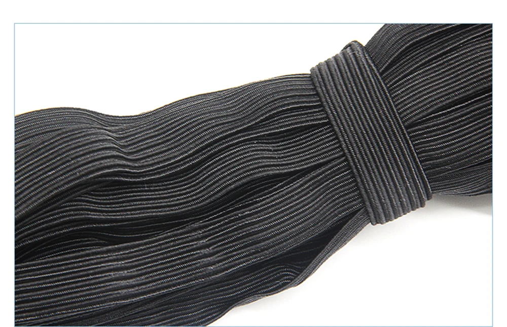 3/4/5/6/8/10mm Flat Knitted Elastic Band White Black Polyester Sewing Stretch Rope Elastic Rubber DIY Garment Mask Accessories