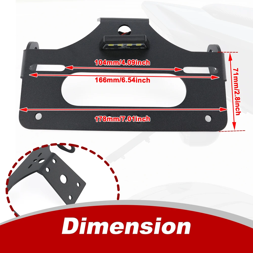 Fit For Honda CBR500R CB500F 2016-2026 CB500 Hornet 2024-2026 License Plate Holder Bracket Rear Tail Tidy Fender Eliminator Kit