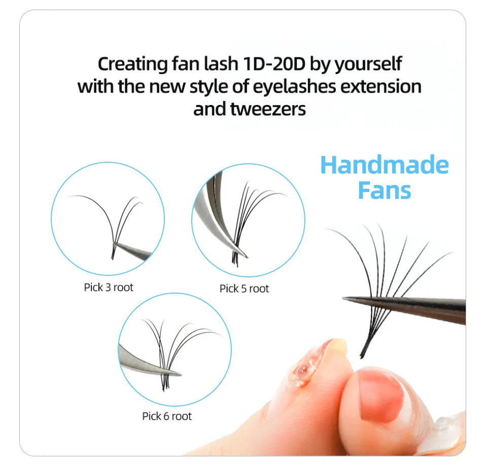 AGUUD 0.03-0.15mm Korea Silk False Mink Eyelashes Extensions Natural Soft Individual Eyelash Russian Volume Eye Lashes Cilios
