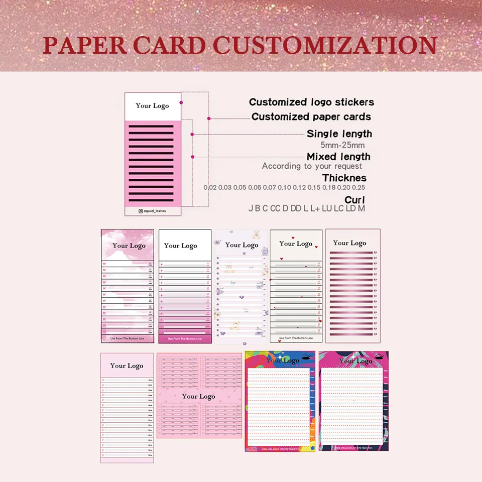 AGUUD 0.03-0.15mm Korea Silk False Mink Eyelashes Extensions Natural Soft Individual Eyelash Russian Volume Eye Lashes Cilios