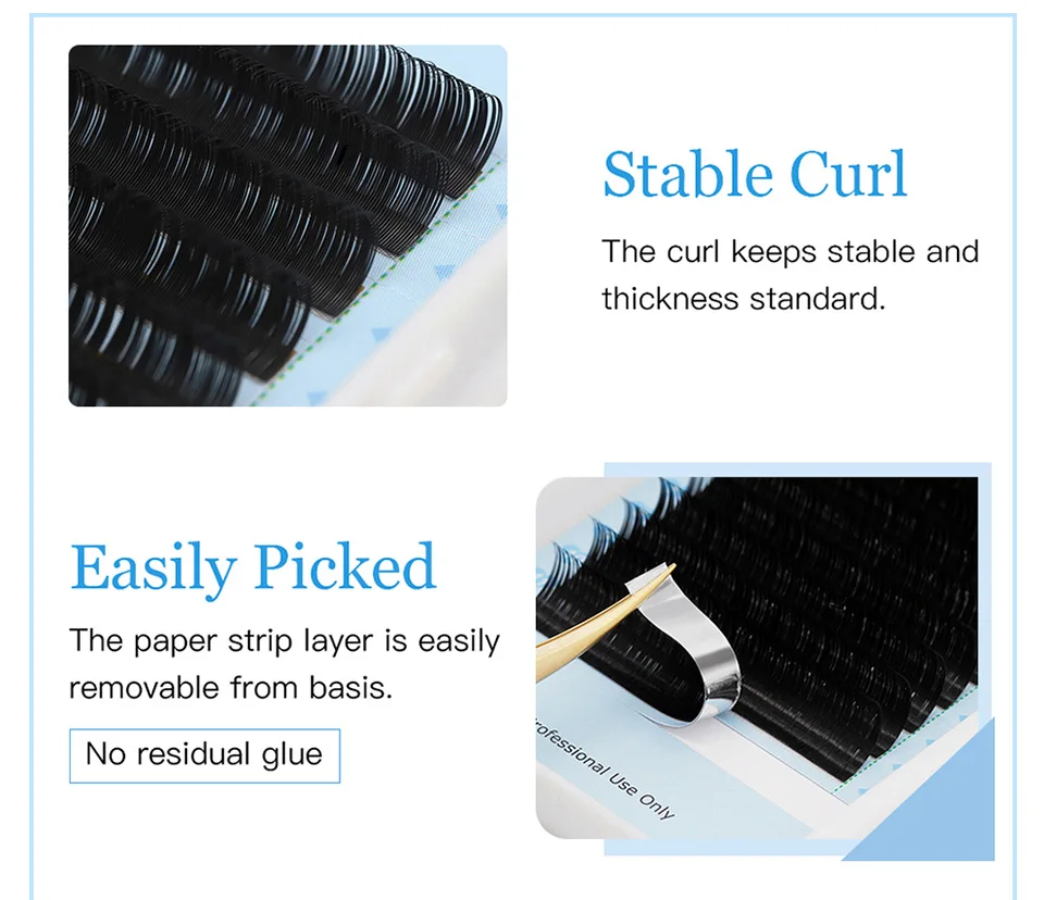 AGUUD 0.03-0.15mm Korea Silk False Mink Eyelashes Extensions Natural Soft Individual Eyelash Russian Volume Eye Lashes Cilios