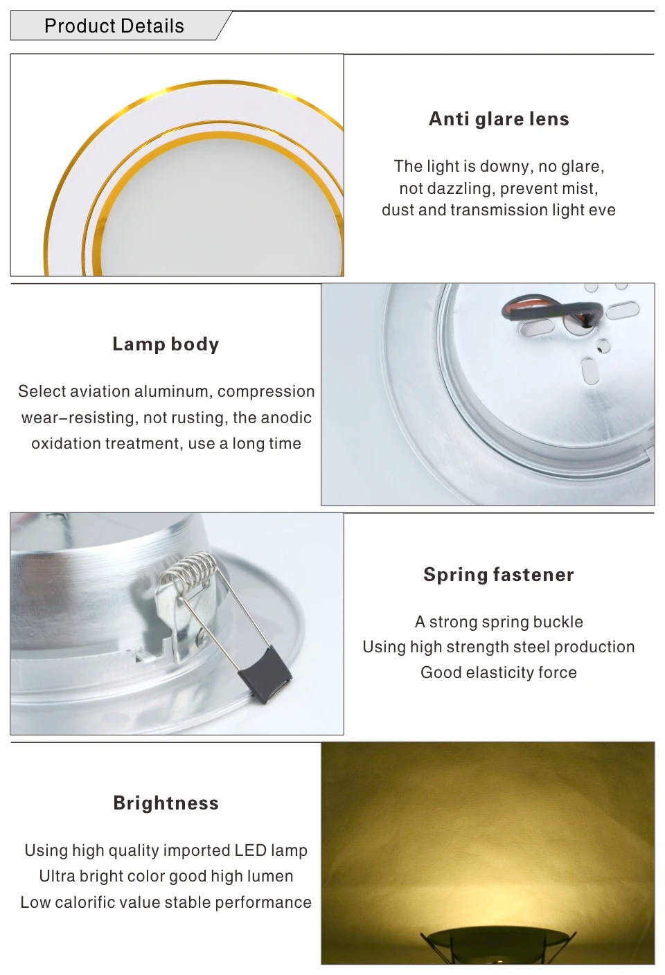 5W 9W 12W 15W 18W LED Downlight 220V Ceiling Light Recessed Down Light Round LED Panel Light Cold Warm White LED Spot Light