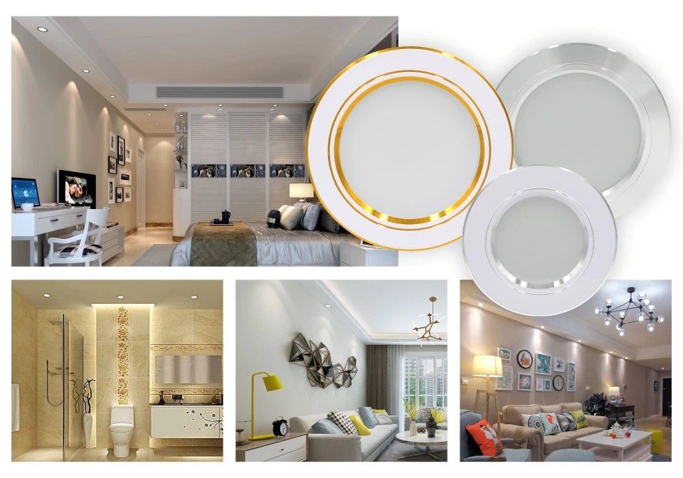 5W 9W 12W 15W 18W LED Downlight 220V Ceiling Light Recessed Down Light Round LED Panel Light Cold Warm White LED Spot Light