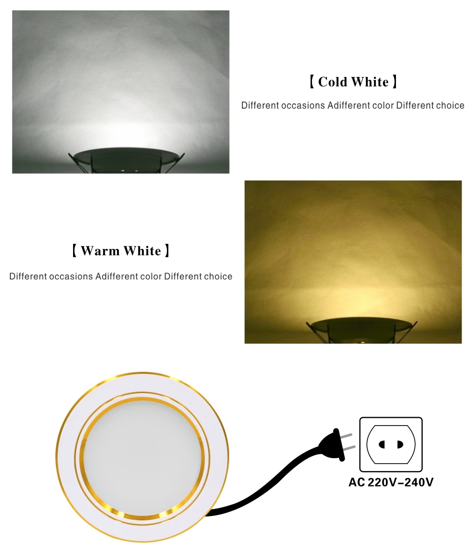 5W 9W 12W 15W 18W LED Downlight 220V Ceiling Light Recessed Down Light Round LED Panel Light Cold Warm White LED Spot Light