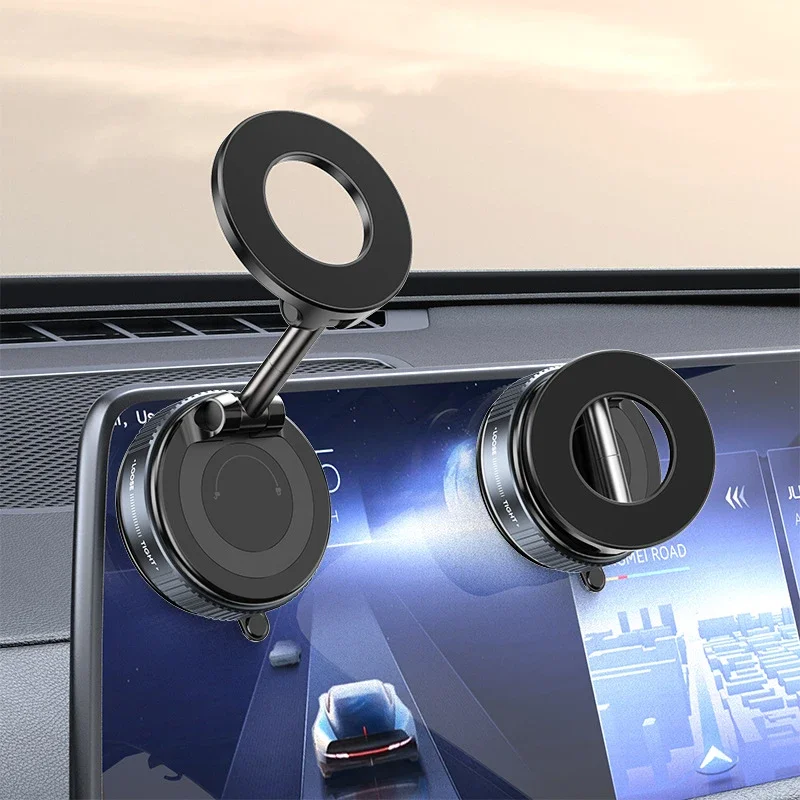 Vacuum Magnet Car Bracket Upgraded Version Multi-angles Adjustment Strong Magnetic Suck Foldable Car Navigation Phone Holder