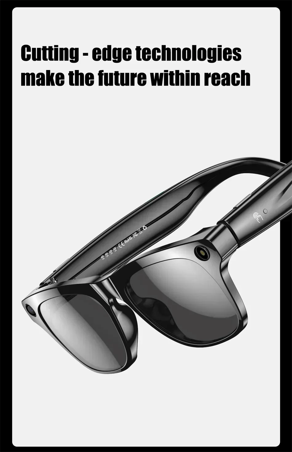 Lenovo 8K AI Smart Glasses 1200mp HD Camera Chat Gpt Touch Sport Smart Sunglasses Music Player Voice Assistant Bluetooth Calling