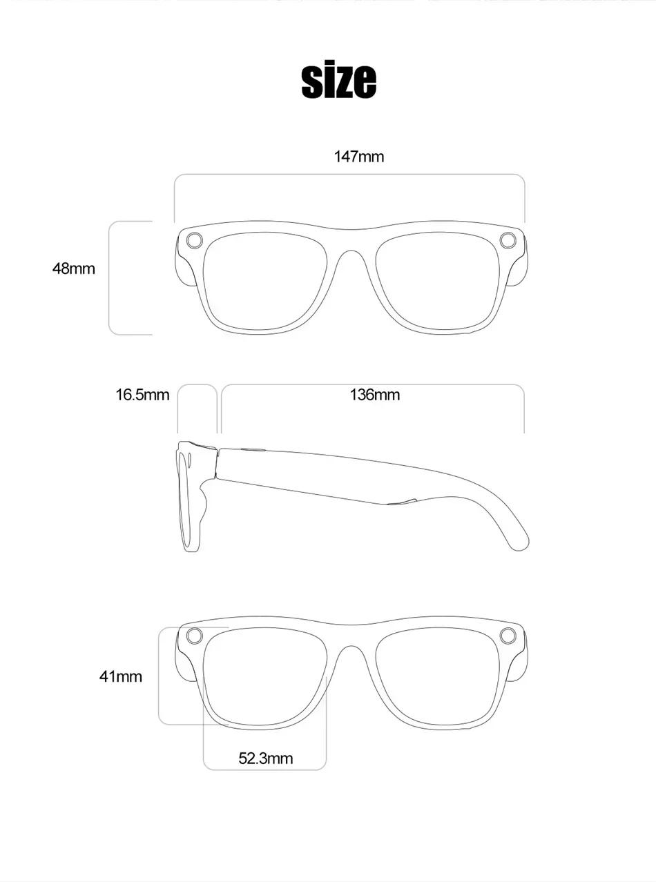 Lenovo 8K AI Smart Glasses 1200mp HD Camera Chat Gpt Touch Sport Smart Sunglasses Music Player Voice Assistant Bluetooth Calling