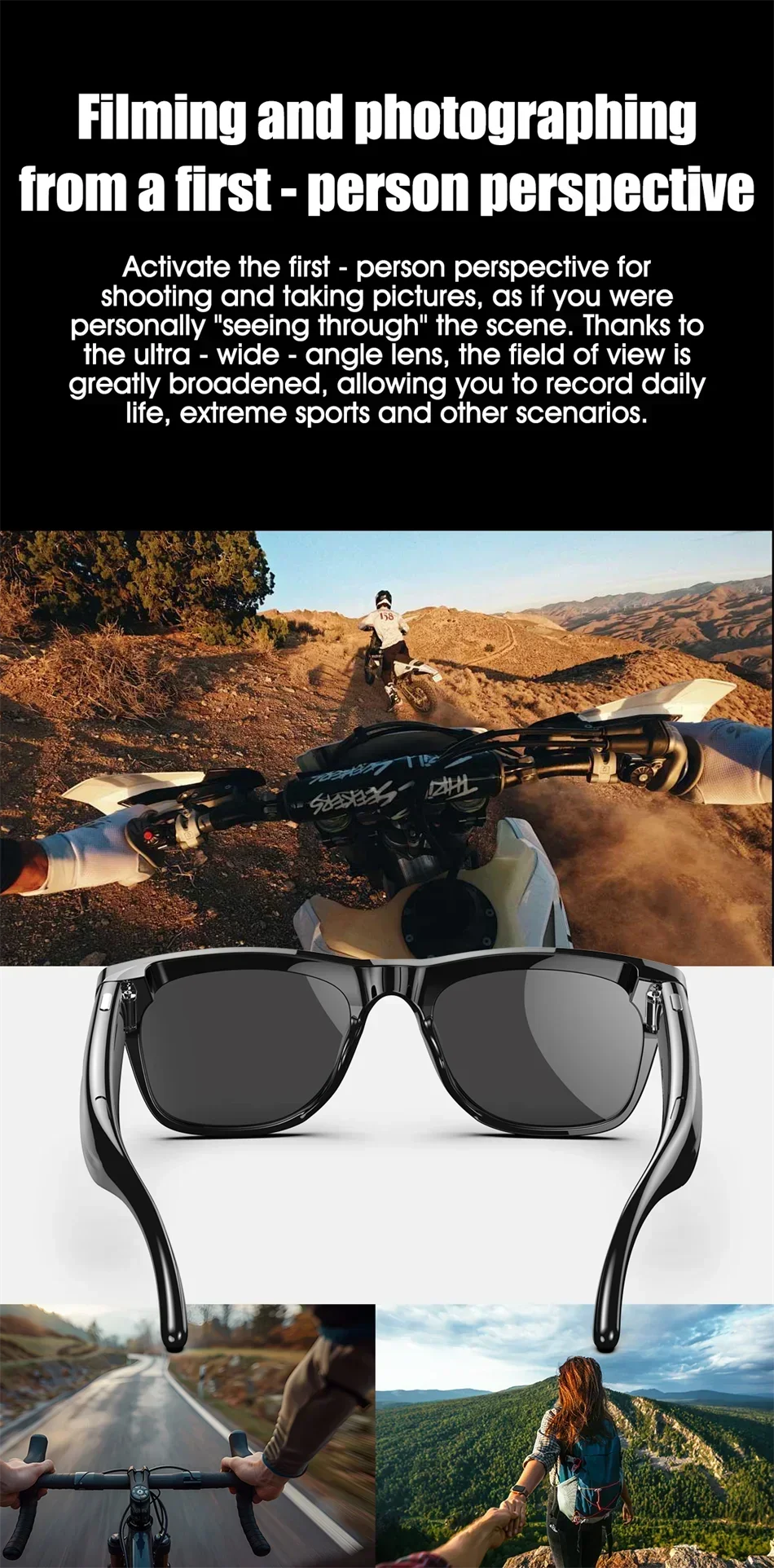 Lenovo 8K AI Smart Glasses 1200mp HD Camera Chat Gpt Touch Sport Smart Sunglasses Music Player Voice Assistant Bluetooth Calling