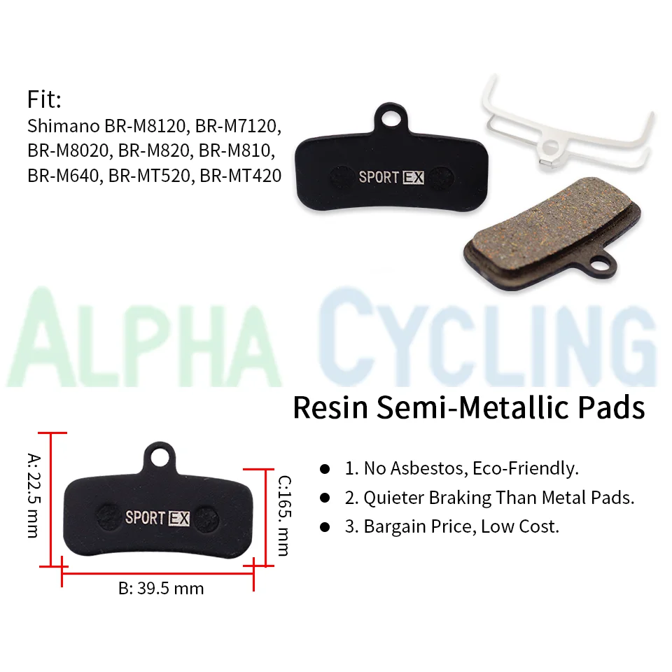 4 Pairs, Bicycle Disc Brake Pads for SHIMANO XTR, XT, ZEE, SAINT, M8120, M8020, M7120, M6120, M820, M810, M640, MT520, MT420